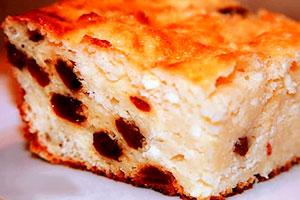 Pie cheese cheese na may mga pasas