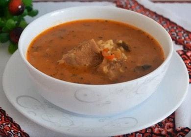 Приготвяме класическа телешка супа от карчо с ориз по рецепта със снимка.
