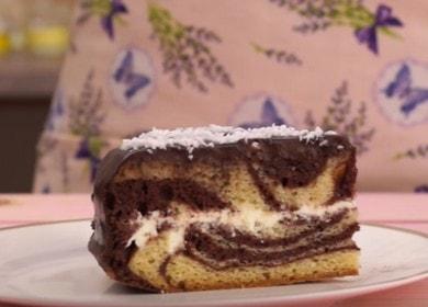 Торта Зебра върху заквасена сметана - вкусна рецепта