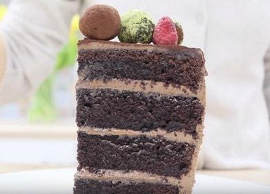 كعكة البسكويت الشوكولاته اللذيذة: وصفة خطوة بخطوة مع صورة.