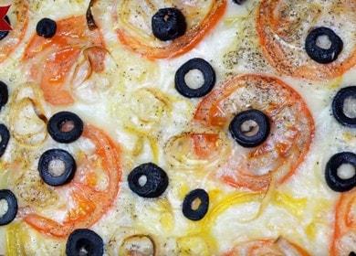 البيتزا الأصلية بدون الجبن: نطبخ وفقًا للوصفة خطوة بخطوة مع صورة.