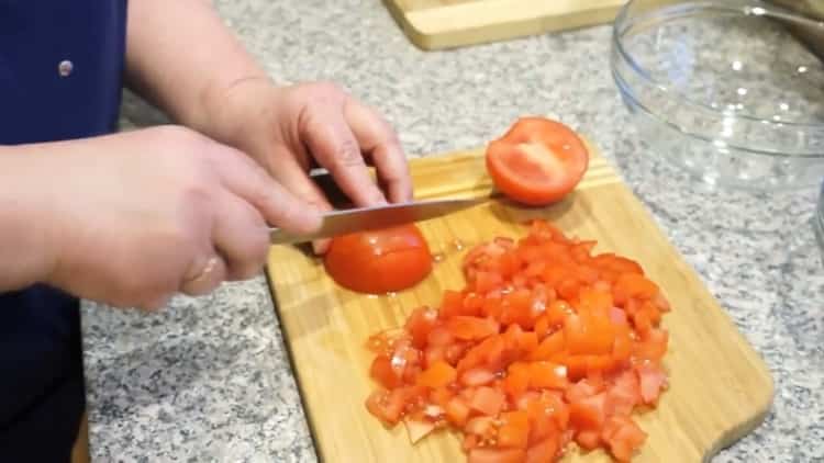 За готвене на риба, гръцки нарязани домати