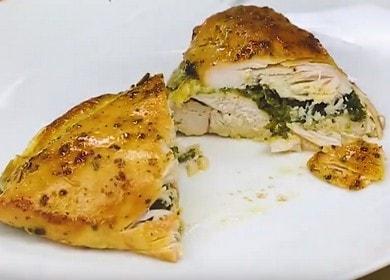 فاتح الشهية بالدجاج مع السبانخ: طبخ طبقًا لوصفة خطوة بخطوة مع صورة.
