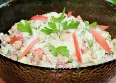 Salad na may de-latang puting beans: isang hakbang-hakbang na recipe na may larawan 🥗