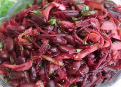 Ang salad na may de-latang pulang beans: isang recipe ng hakbang-hakbang na may mga larawan